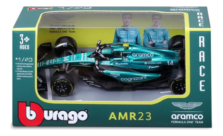 Bburago 1:43 Aston Martin AMR23, ALONSO / STROLL 18-38090