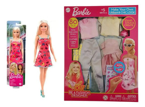 Combo Muñeca Barbie T7439 + Set Ropa Para Diseñar BBFD2-A