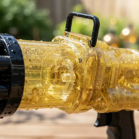 Burbujero Pistola Glitter 8 Agujeros A Pila Con Luces Kb1124 Golden Shine