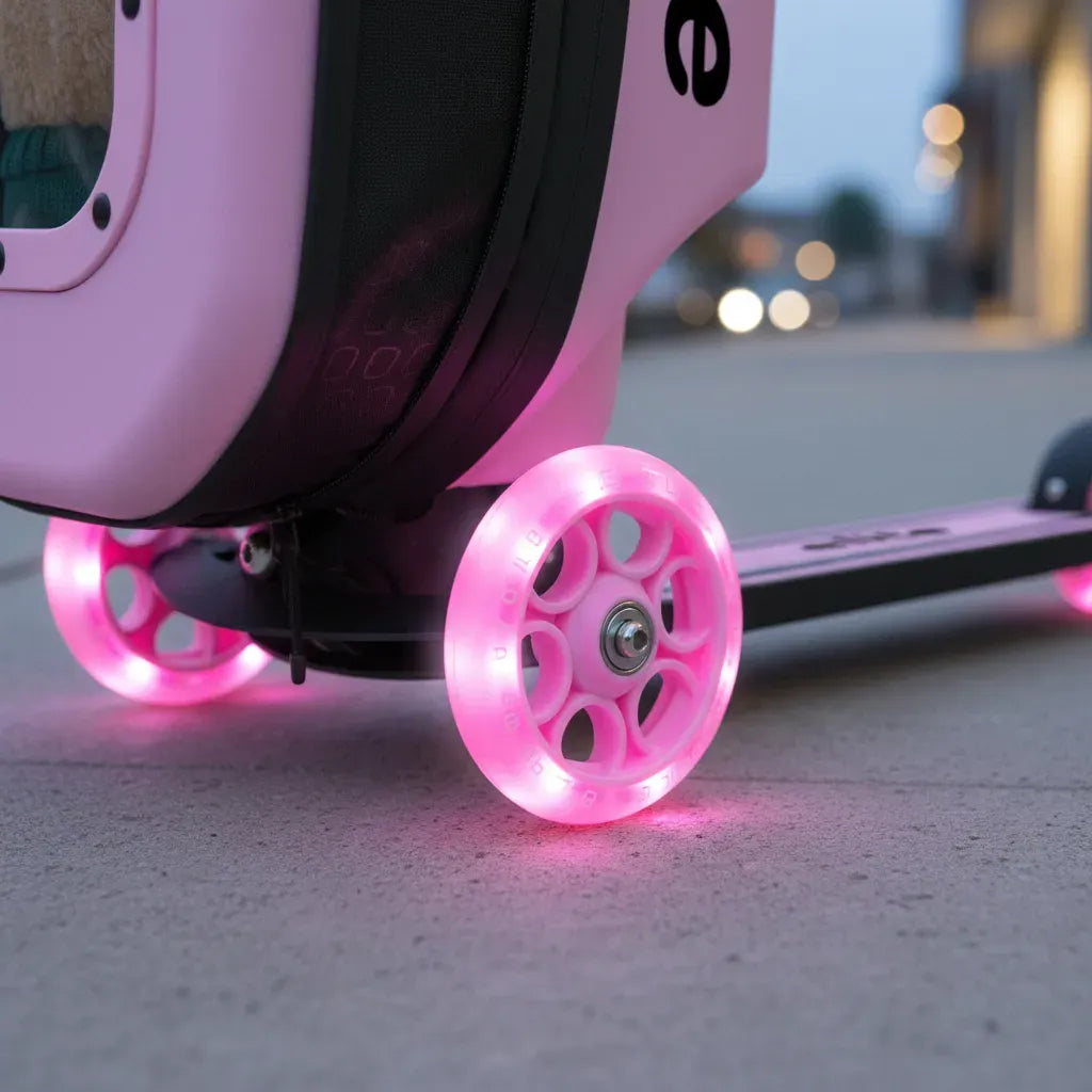 Monopatín Infantil 3 Ruedas Con Mochila Luces Yx-hls01 Shine Rosa