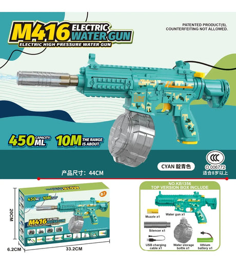 Pistola De Agua Mini M416 Eléctrica Recargable Kb1356 Shine Verde