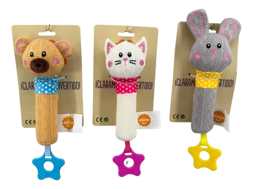Sonajero Animalitos Tejido 18cm Modelos Surtidos T21191 Getco