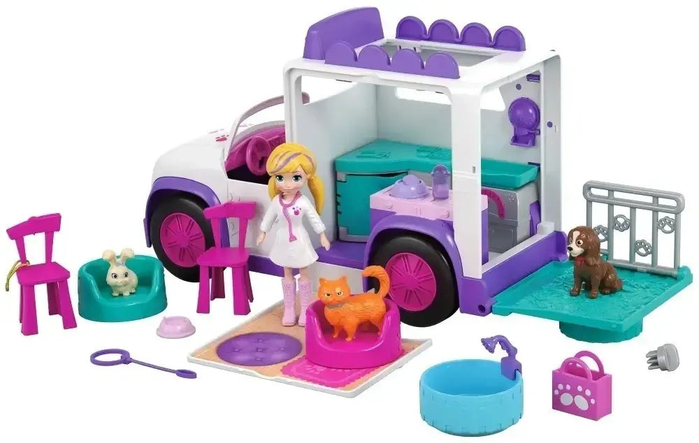 Polly Pocket Hospital Móvil Para Mascotas Gfr04 Mattel