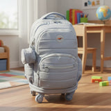 Mochila Carrito Escolar 18 Pulgadas Sl2501c Kinderland Celeste