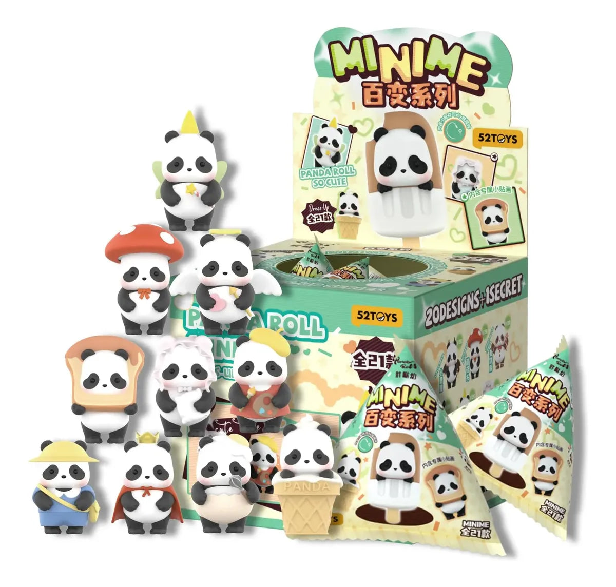52toys Panda Roll Minime Dress-up Figura Blind Box S78868