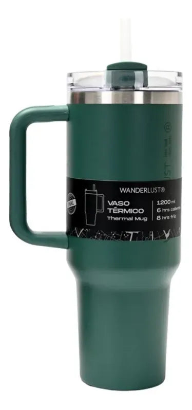 Wanderlust Vaso termico con bombilla 1200ml Verde 39432