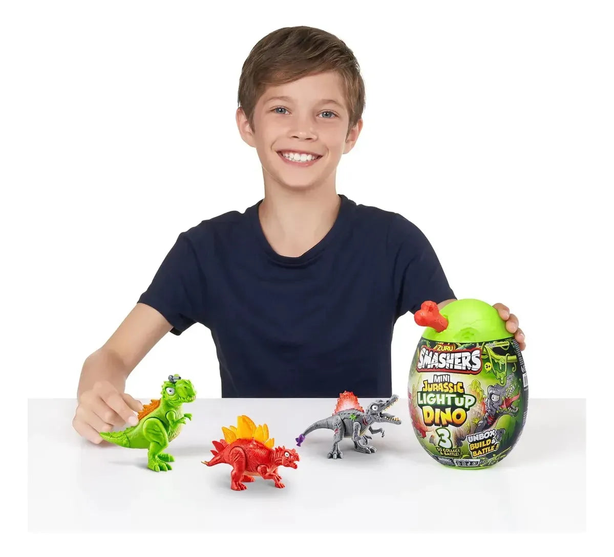 Smashers Mini Egg Jurassic Light Up Dino +6 Sorpresas 7855