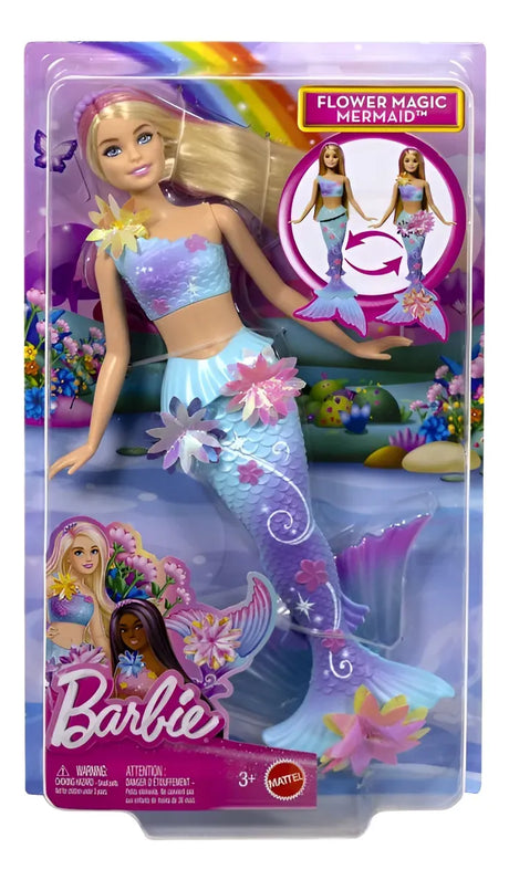 Barbie Muñeca Sirena Magica De Flores Jdm72 Mattel