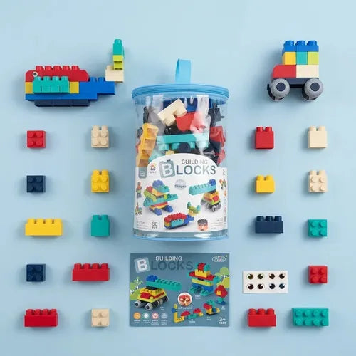 Bloques Infantiles 80 pcs En Bolsa Azul 3104401