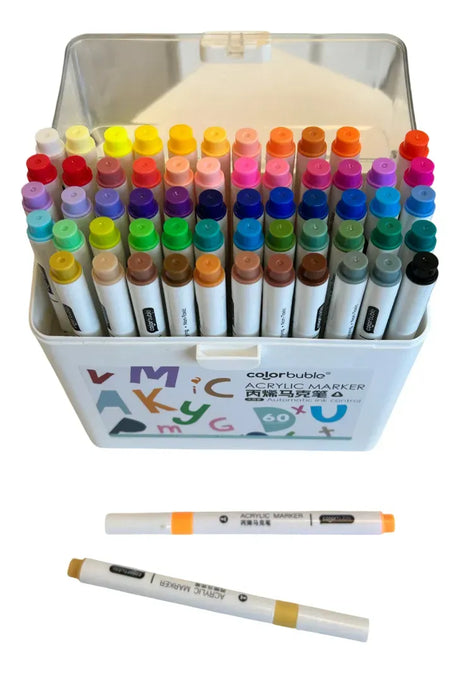 Marcadores Acrílicos con Estuche X60 Colores SL7105