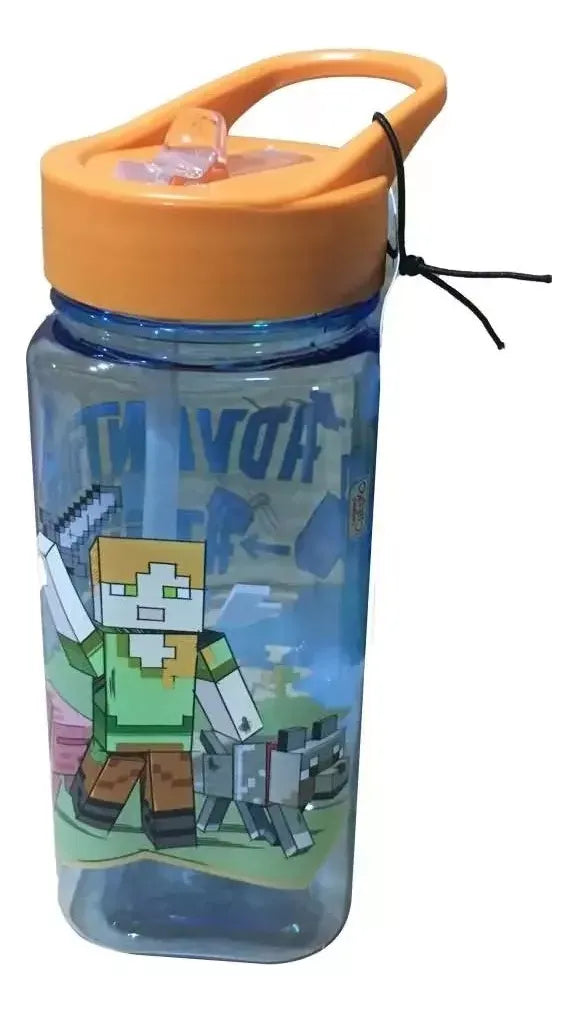 Botella Minecraft Celeste Transparente 500ml MI082