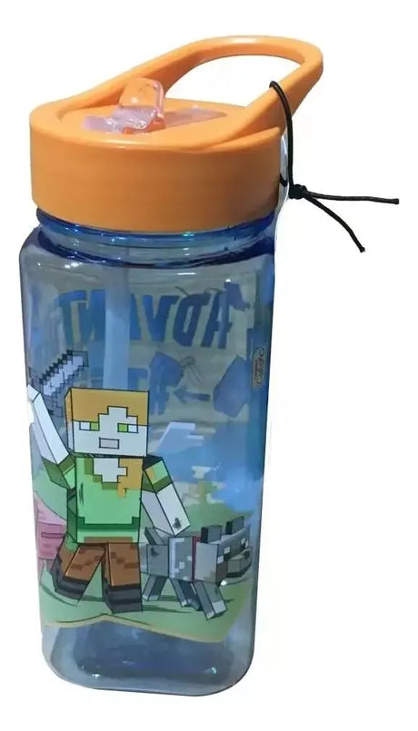 Botella Minecraft Celeste Transparente 500ml MI082