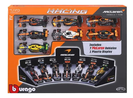 Bburago 1:43 McLaren: 7 Coches + Soporte de Exposición 18-38169