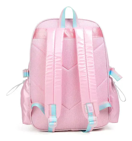 Chimola Mochila de espalda de 17" Shiny Blocks Light pink TR153