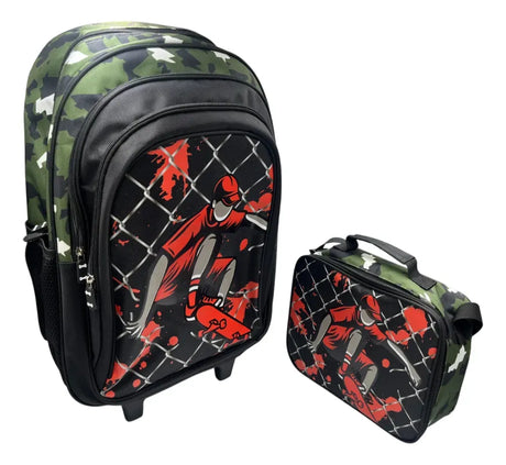 Combo Escolar Mochila 18p + Lunchera Skater Zykl001 Shine Negro
