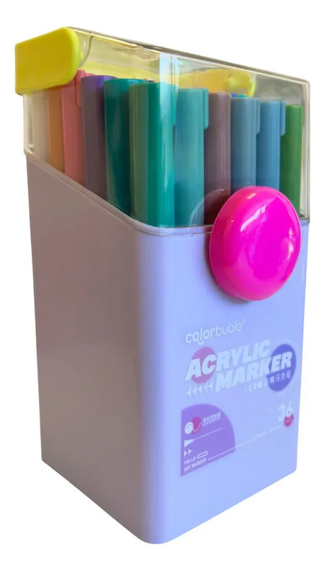 Marcadores Acrílicos con Estuche X36 Colores SL7108
