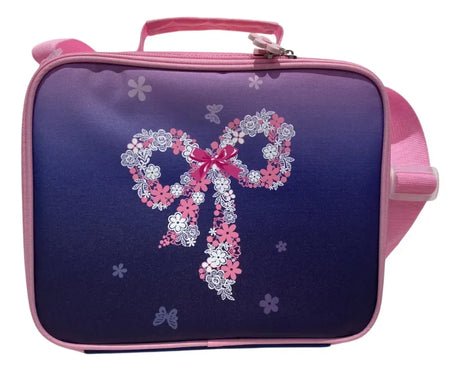 Combo Escolar Mochila Moño 18p + Lunchera Zykl008 Shine Violeta