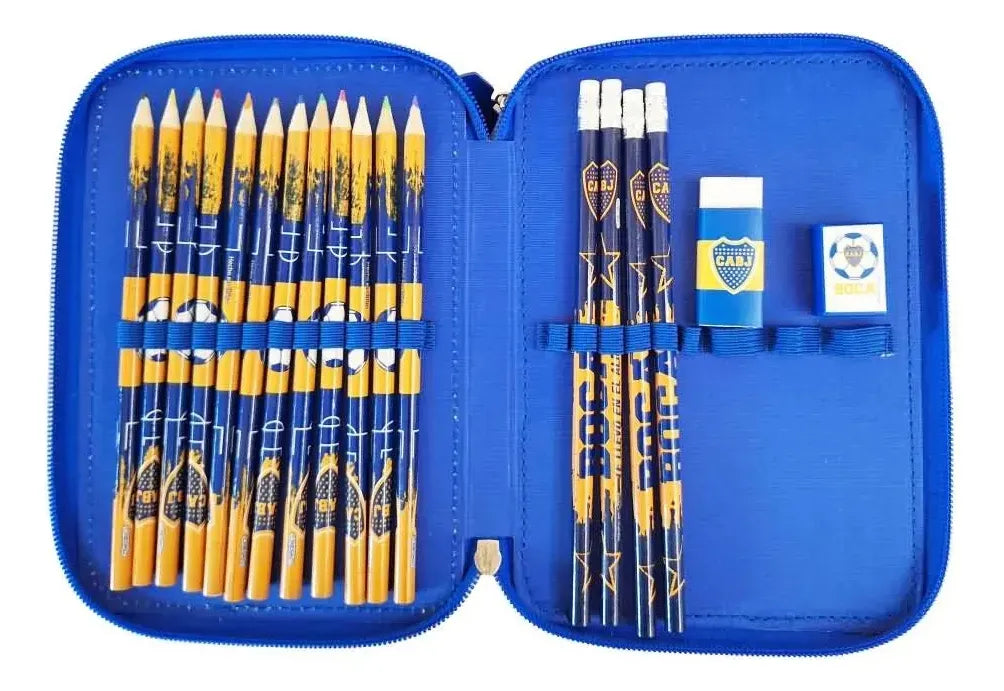 Cresko Cartuchera PVC Boca Jr. 2 Pisos Vamos Xeneize BO448