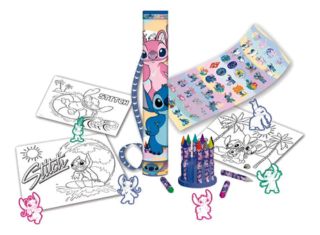 Mega Tubo Set De Arte Stitch Y Angel Dmd00171