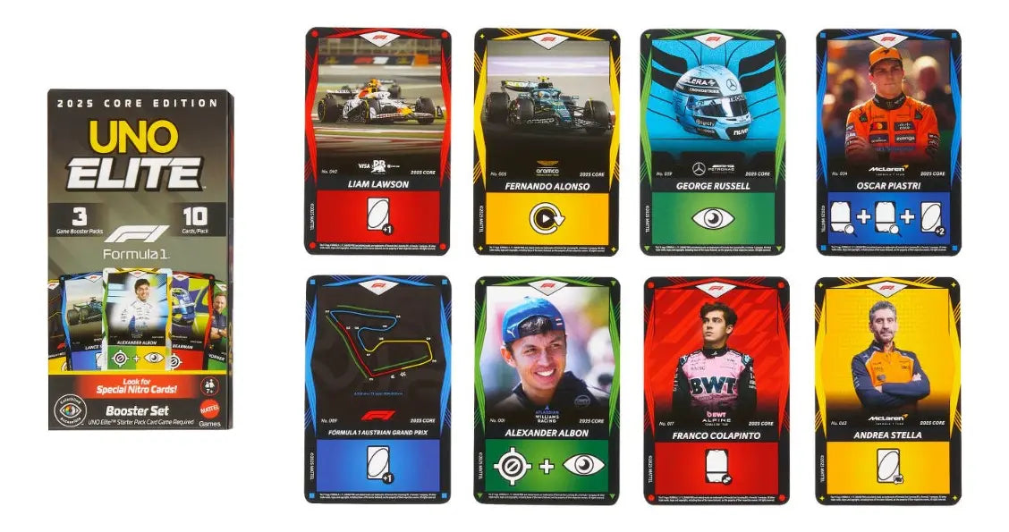 Booster Juego De Cartas UNO Elite Formula 1 JLV43
