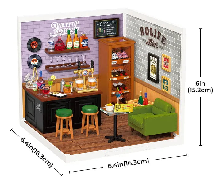 Robotime Puzzle 3d Leisurely Cheers Bar Rolife Dw012