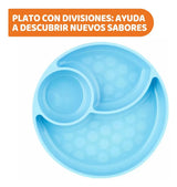 Chicco Plato Silicona C/Divisiones Celeste 12m 1021620