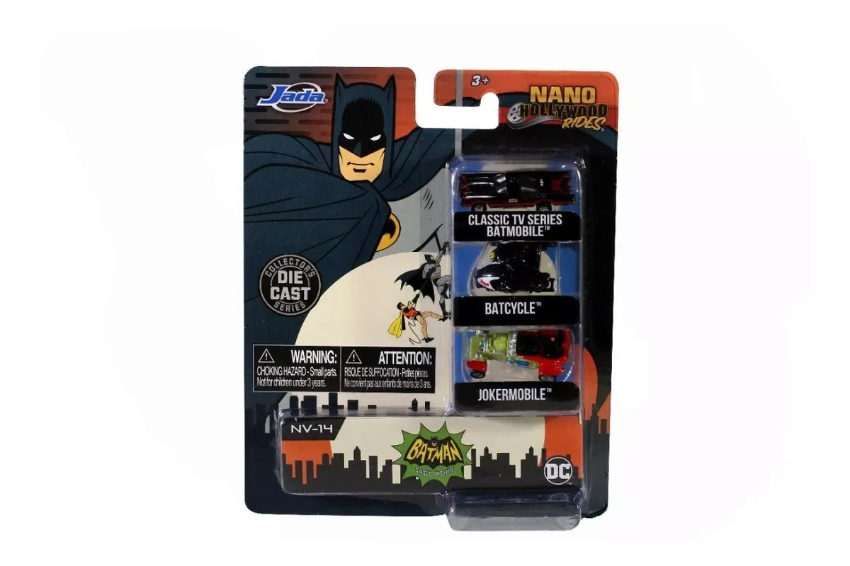 Set Nano Mini Autos Diecast 1:65 Batman Classic 31616 Jada