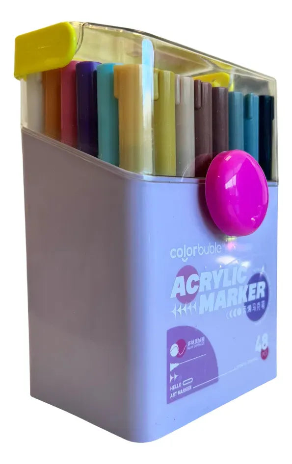 Marcadores Acrílicos con Estuche X48 Colores SL7109