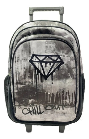 Mochila Carrito Escolar Chill Out 18 Pulgadas Zykl002 Shine Negro