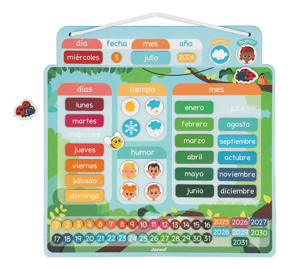Janod Juego Didáctico Calendario Magnético J05460