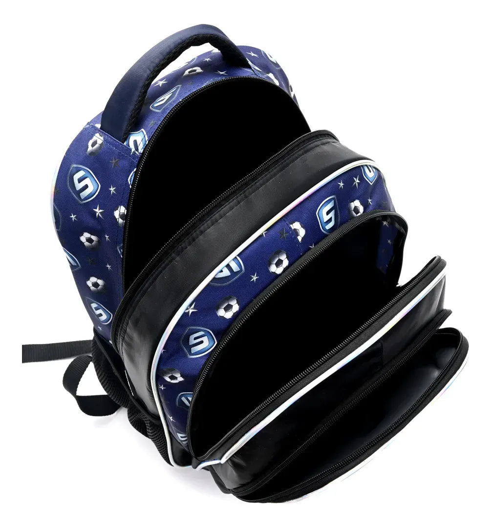 Skora Set X4 Mochila 16p, Carro, Lunchera Y Cartuchera 42929 Azul