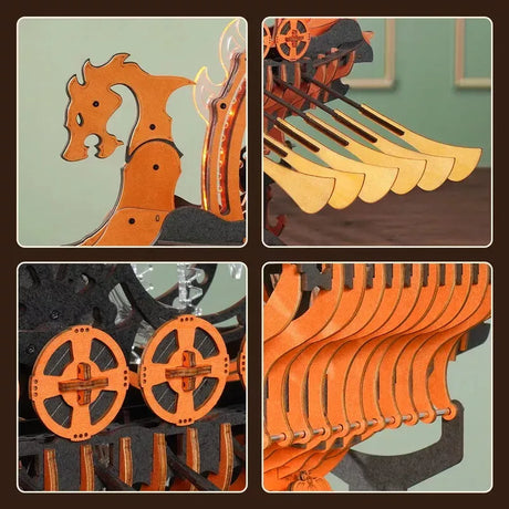 Robotime Puzzle 3d Rokr Barco Dragon Vikingo Lk802