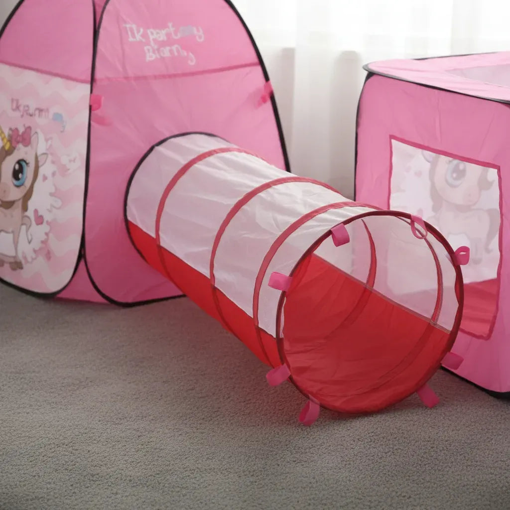 Carpa De Juegos Infantil Con Túnel Y Pelotero 3030814 Shine Rosa