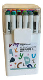 Marcadores Acrílicos con Estuche X36 Colores SL7103