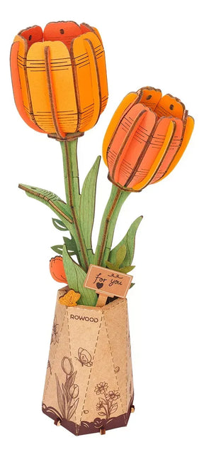 Robotime Puzzle 3d Tulipan Naranja Tw081 Rowood
