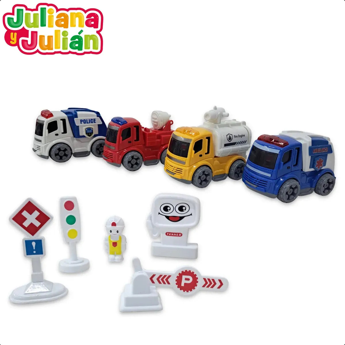 Juli Y Jul Cars Al Rescate X4 C/Accesorios SISJYJ035