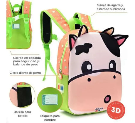 Mochila C/Luz Kawaii Kuro Termoformada 22x30x10cm 12P 41313