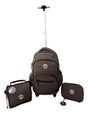 Combo Mochila 18p Carrito + Cartuchera +lunchera Kinderland Gris-sl2504-sl2501-sl2503
