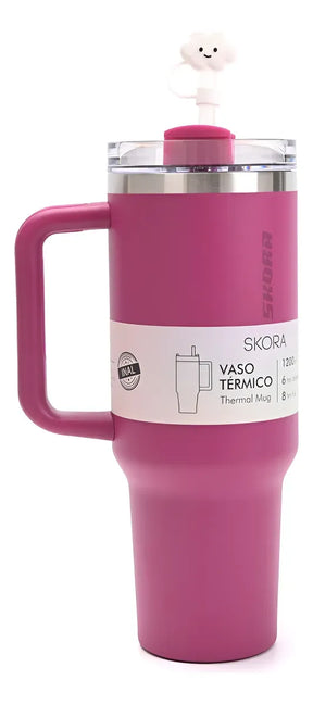 Skora Vaso Termico Con Bombilla Y Tapon Nube 1200ml Uva 40137