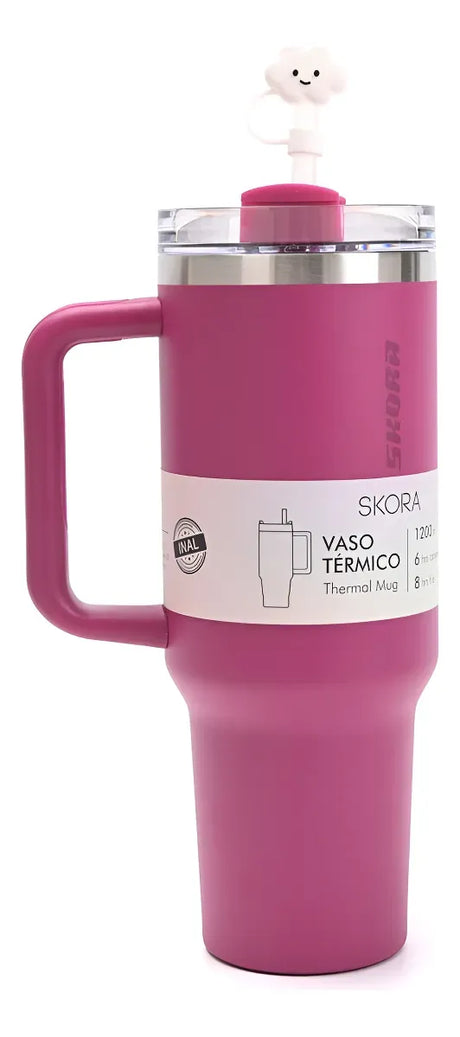 Skora Vaso Termico Con Bombilla Y Tapon Nube 1200ml Uva 40137