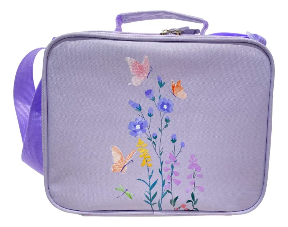 Lunchera Escolar Térmica Lila Con Flores Zykl005 Shine Lila