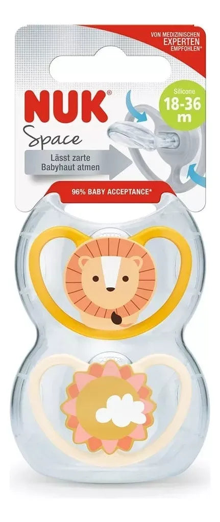 Nuk Set de dos chupetes Space leon y sol 18-36M 10739855