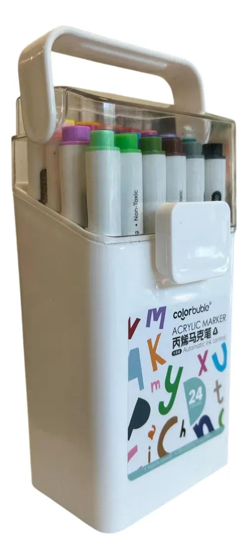 Marcadores Acrílicos con Estuche X24 Colores SL7102