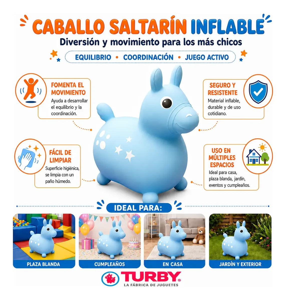 Caballito Saltarin Goma Gde Color Pastel 101268