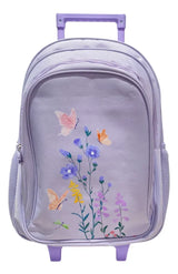 Combo Mochila Flores Lila 18p + Lunchera Zykl005 Shine Lila