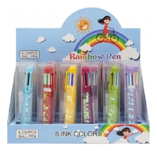 Lapicera Brillitos x6 Colores KL1352