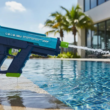 Pistola De Agua Uzi Con Luz Eléctrica Recargable AZUL KB1323