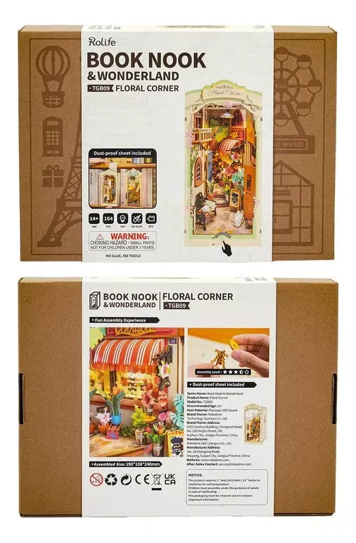 Robotime Puzzle 3d Rincon Floral Book Nook Tgb09 Rolife