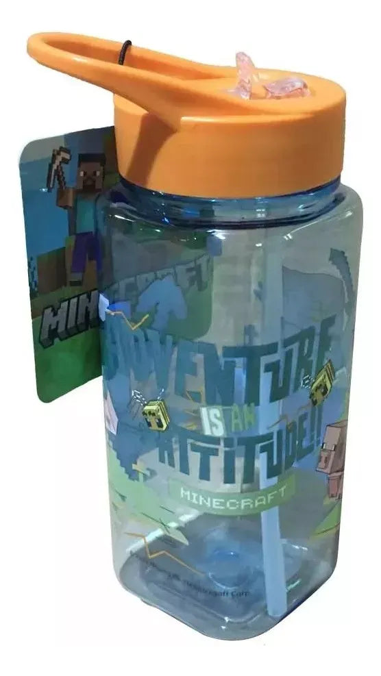 Botella Minecraft Celeste Transparente 500ml MI082