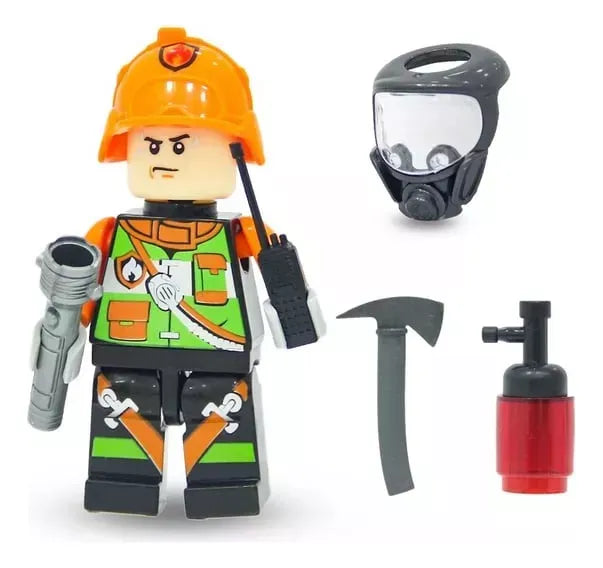 Cixbloc Rescue Muñequito Bombero Ik0567